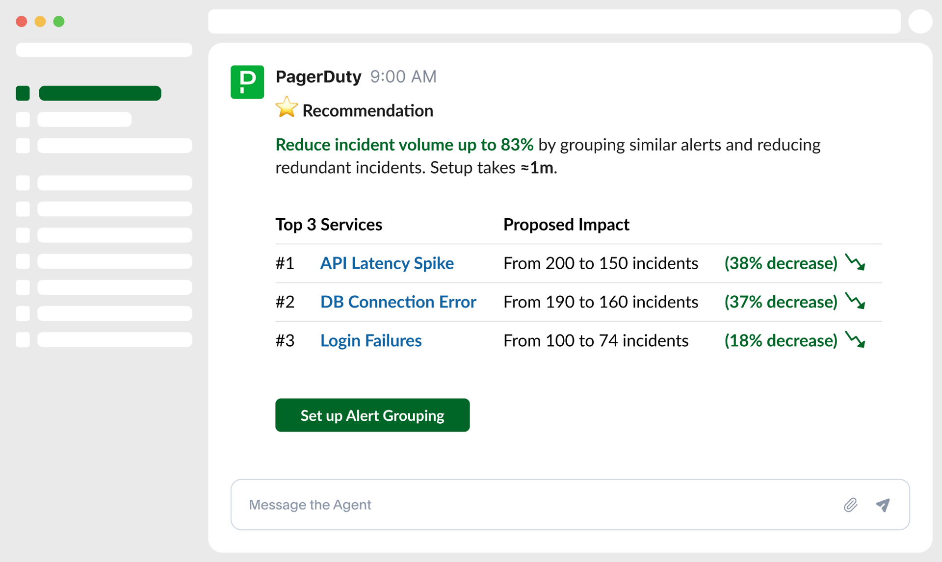 Insights Agent analytics view