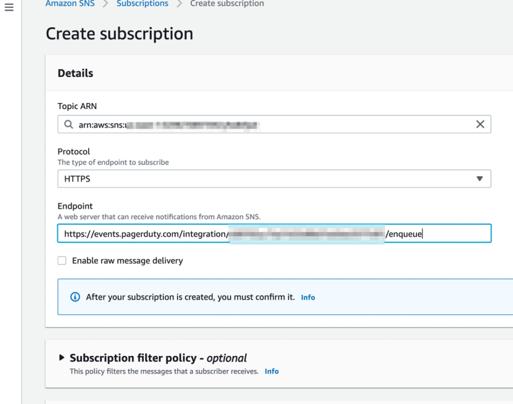 Amazon SNS Create Subscription