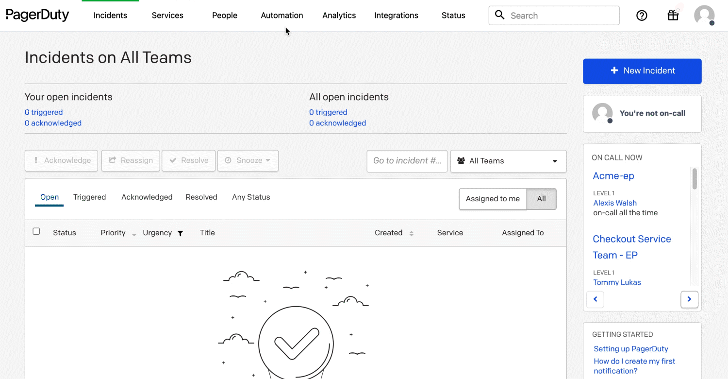 GIF showing creation of an incident workflow