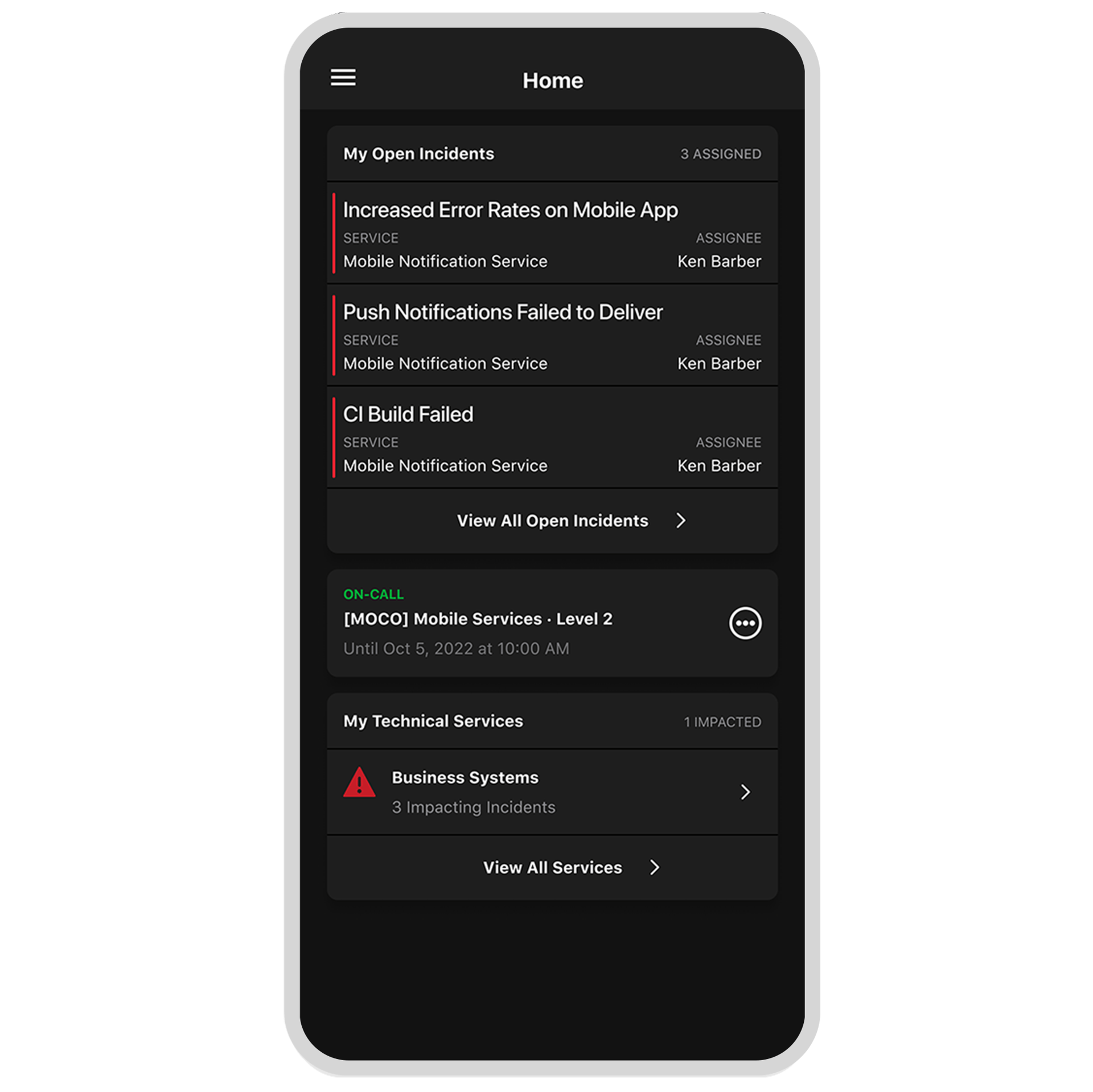 Screenshot of new mobile home screen experience