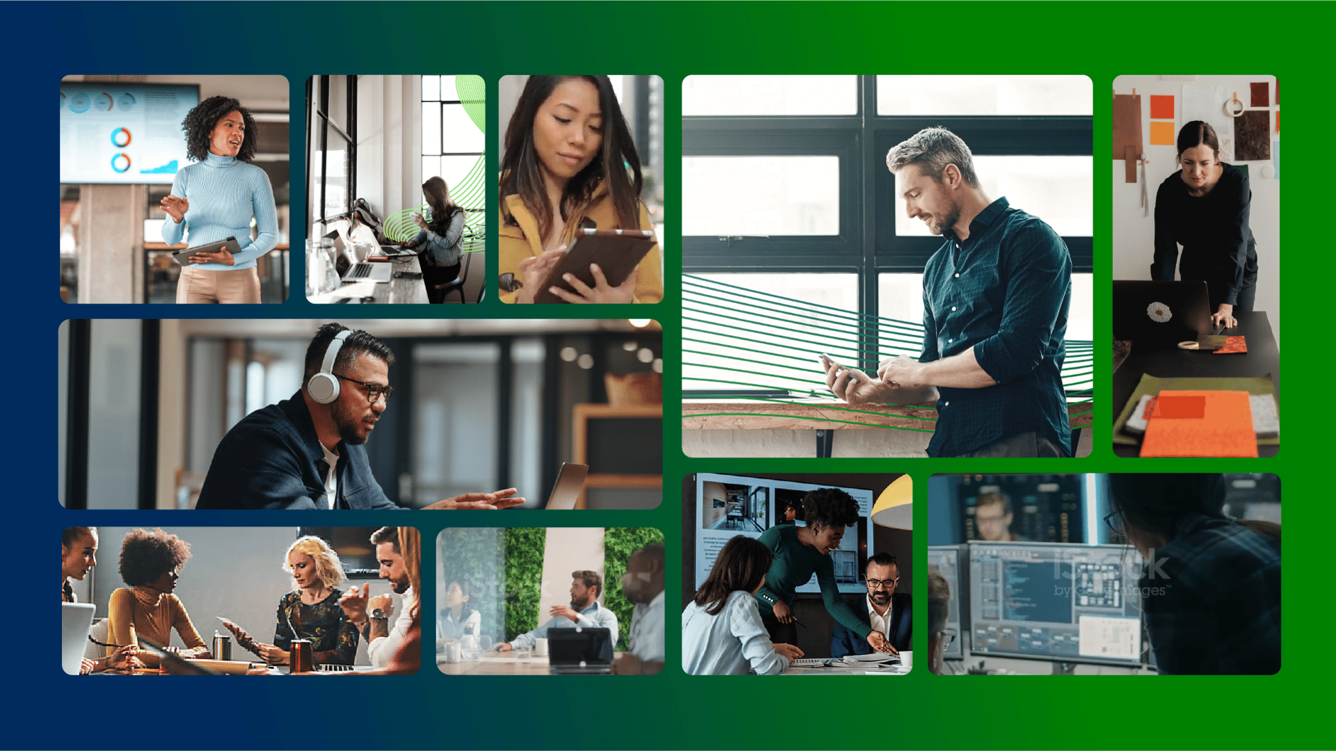 Collage image showing new photography style in brand refresh.