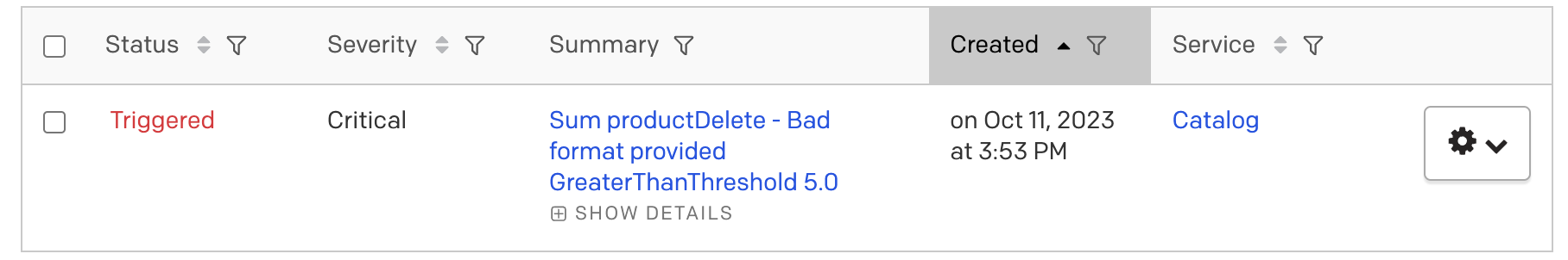 Screenshot of PagerDuty alert triggered by Amazon Cloudwatch alarm