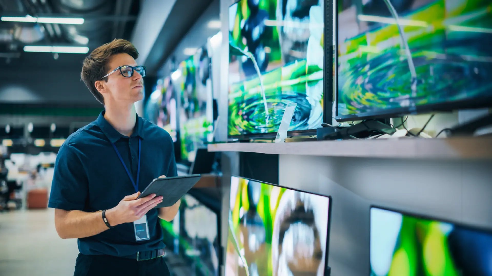 Office space with people working at computers