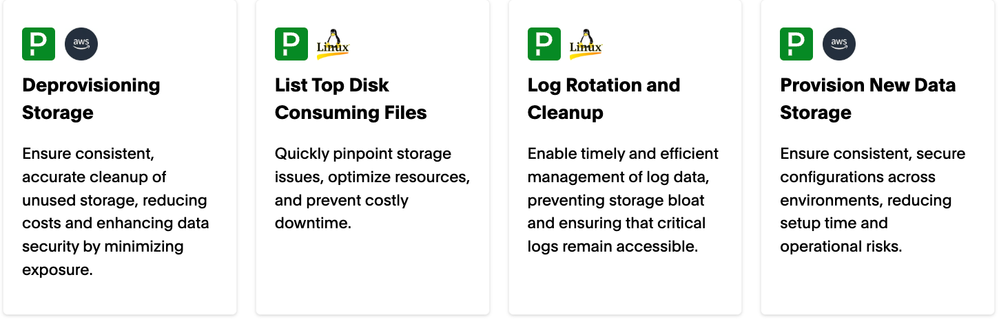 Storage management use-cases for automation