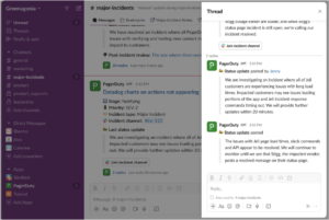 PagerDuty's Slack App - Threaded Updates