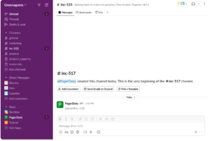 Dedicated Incident Channel in Slack