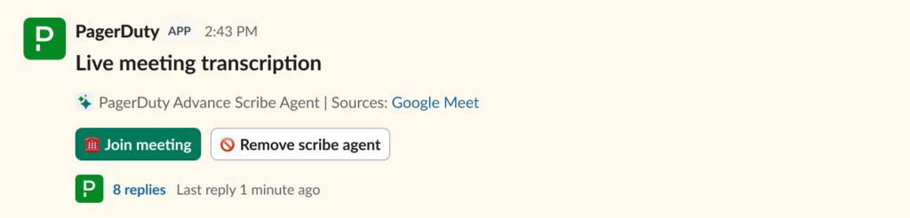 Scribe agent transcription