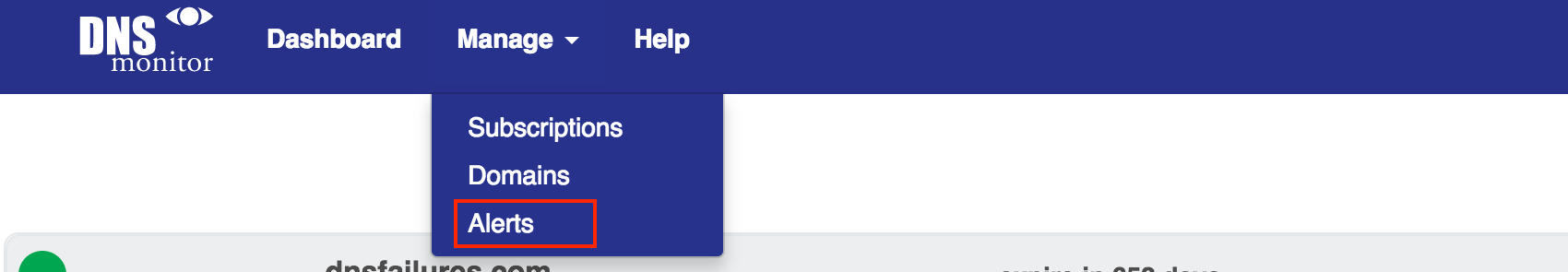 DNSmonitor: manage alerts